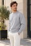 3 Thread Quality Combed Cotton Fabric Men's Crew Neck Gray Sweat Sweatshirt