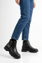 Molay Double Zipper Non-Slip Sole Women's Boots Black Leather