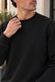 3 Thread Quality Combed Cotton Fabric Men's Crew Neck Black Sweat Sweatshirt - 3