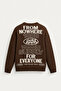 Supply - Brown - Oversize Fit Crew Neck - Men's Sweatshirt - 4