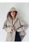 Urban Retro Hooded Oversize Jacket Coat Women's Creamy Gray - 3