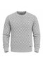 Men's Crew Neck Geometric Pattern Sweater - 4