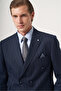Navy Blue Swallow Collar Striped Double Breasted 6 Drop Slim Fit Full Lining Flexible Suit 1001260286 - 3