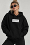 White Women's Hooded Sweatshirt Sorry if I Looked Interested Printed Hoodie