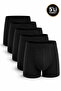 Black 5-Pack Cotton Lycra Men's Boxer Eco Set - 7