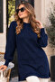 Pearl Embroidered Knitwear Sweater K6036 Navy Blue
