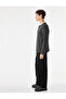Long Sleeve Cotton Buttoned Henley Collar Sweatshirt - 3