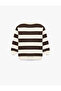 Long Sleeve Crew Neck Striped Sweatshirt - 6