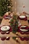 New Year's Eve Burgundy Daisy American Service Set 36cm 2-Piece, Christmas Cotton Rope Supla Presentation Set - 5