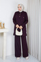 Women's Mercerized Two-Piece Knitwear Set with Trousers - 3