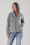 Gray Hooded Plush Jacket Cardigan - 5