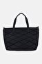Women Quilted Handbag, Black - 3
