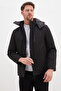 Zippered, Detachable Hooded Coat - 3