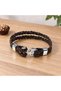 Nervasco Anchor Brown Leather Men's Bracelet - Double Braided with Anchor Lock - 3