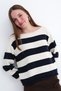 Boat Neck Striped Knitwear Sweater K10354 - 2