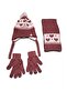 Kitti 4-8 Years Old Girls' Lined Scarf, Beanie, Gloves 3-Piece Set - 2