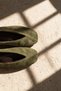 Vanesya Olive Green Women's Genuine Leather Suede Trok Detailed Ballerina Shoes - 4