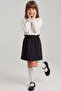 Girl's Bella Ecru Lace Blouse Black Skirt Top and Bottom Set October 29 Show Outfit - 5