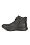 Black Genuine Leather Rubber Laced Non-Slip Sole Women's Boots 25405001K - 3