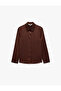 Long Sleeve Classic Collar Buttoned Satin Shirt - 5