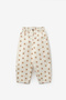 Beige Star Patterned Girl's Gabardine Trousers - Prunella - 5