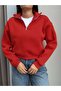 Zippered Mock Neck Fleece-Lined sweatshirt - 3