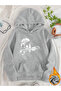 Unisex Women's Printed Hooded Kangaroo Pocket Comfortable Fit Regular Cut Sweatshirt