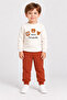 Brown Trousers Teddy Bear Print Pajama Set - 2