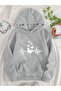 Unisex Women's Printed Hooded Kangaroo Pocket Comfortable Fit Regular Cut Sweatshirt