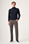 Navy Blue Turtleneck Long Sleeve Knitted Comfort Fit Cotton Sweater 1012265004 - 3