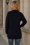 Women's Long Sleeve Open Front Pocket Hair Braided Casual Fit Stylish Daily Black Knitwear Cardigan - 3