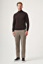 Brown Turtleneck Long Sleeve Knitted Comfort Fit Cotton Sweater 1012265004 - 4