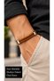 Zelvori Caramel Leather Men's Bracelet - Hand-Knitted Wrap Detailed Band