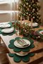 Christmas Emerald Green Daisy American Service Set 36cm 4-Piece, Christmas Cotton Rope Supla Presentation Set