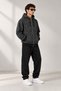 Unisex Oversize Patterned Zippered Hooded Sweatshirt with Pockets Comfortable Fit Streetwear Hoodie
