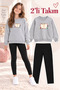 Girl's Crew Neck Sweatshirt and Leggings 2-Piece Set