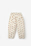 Beige Star Patterned Girl's Gabardine Trousers - Prunella - 6