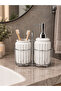 3 piece liva bathroom set - white silver