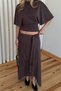 Brown Asymmetrical Modal Skirt Suit - 261024 - 2