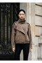 Women's Brown Leopard Print Lined Biker Gabardine Coat Yy101422 - 8