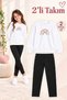Girl's Crew Neck Sweatshirt and Leggings 2-Piece Set