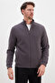 Ribbed Collar Zippered Regular Fit Jacket - 7