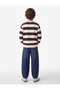 Long Sleeve Crew Neck Striped Sweatshirt - 4