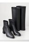 Lena Black Women's 2-in-1 Boots with Removable Leggings and Ankle Boots with Thick Block Heels 6 cm - 4