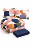Easy-Iron Duvet Cover Set Double Size Pastel Navy Blue - 4