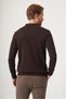 Brown Polo Collar Long Sleeve Knitted Comfort Fit Cotton Knitwear Sweater 1012265156 - 5