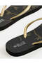 Women Black And Gold Foil Printed Flip Flops - 4