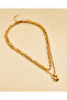 Women Gold Embellished Necklace 2 Piece Set - 2