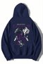 Unisex 3 Thread Cotton Navy Blue Dragonslayer Print Loose Fit Sweatshirt Hoodie
