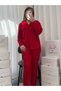 Women's Star Patterned Buttoned Long Sleeve Thermosoft Pajama Set - 2
